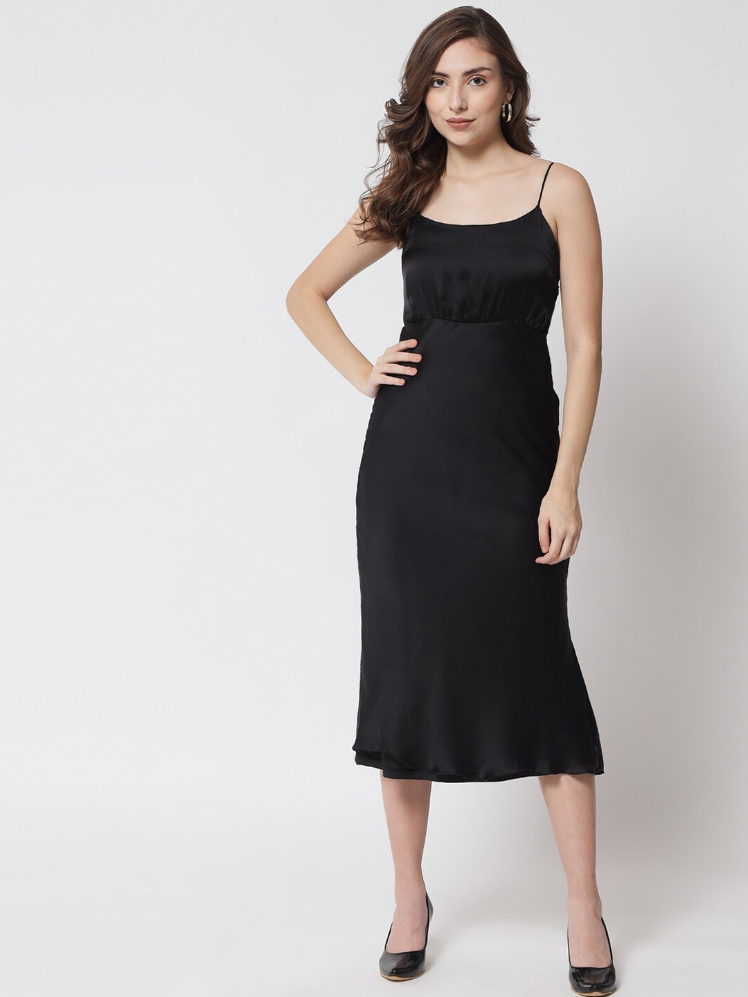 Buy Samshek Black Formal Bodycon Midi Dress Dresses for