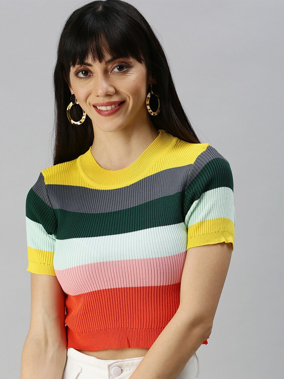 Buy SHOWOFF Multicoloured Striped Top Tops for Women 18302040 Myntra
