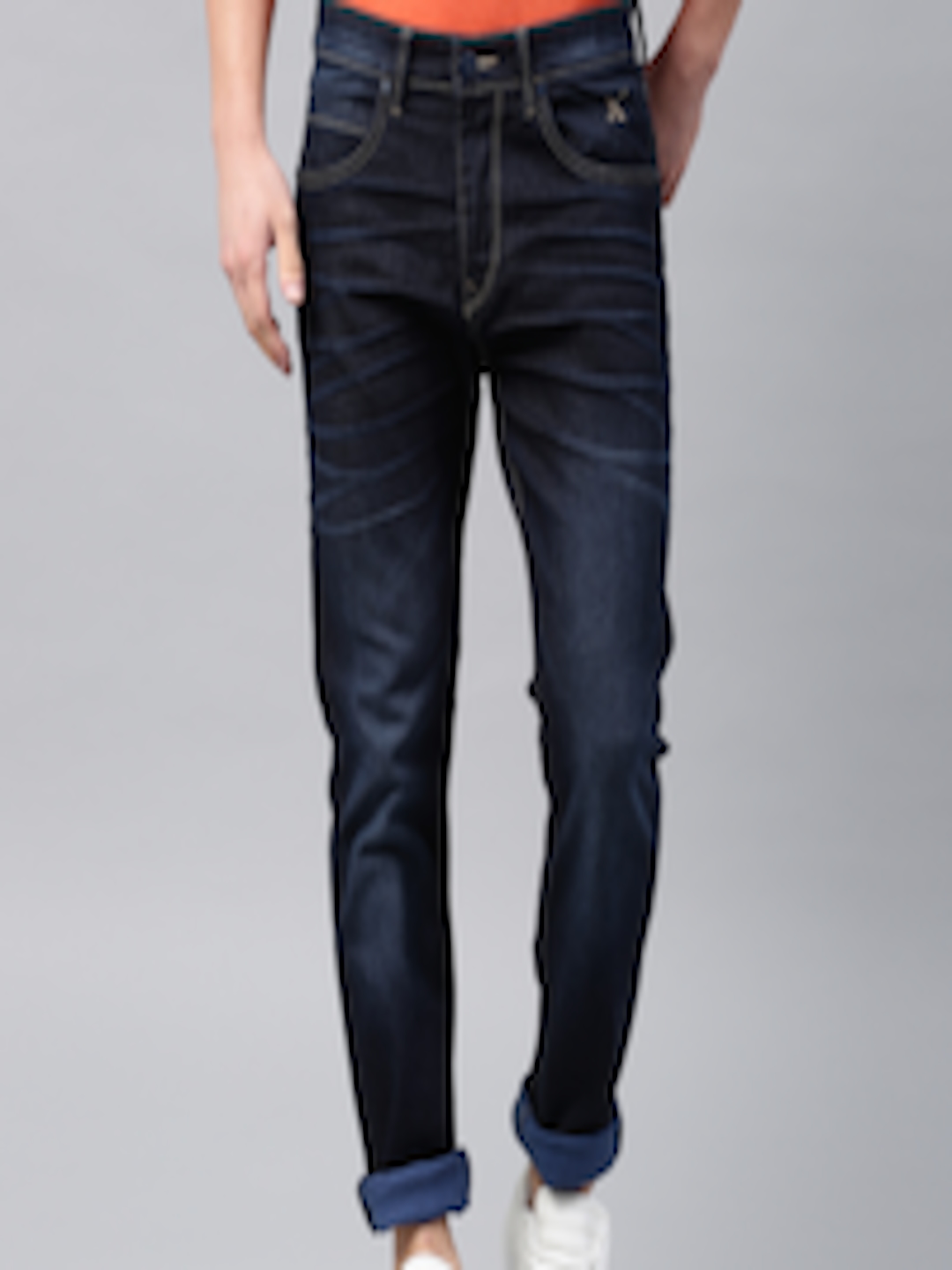 Buy HRX By Hrithik Roshan Men Blue Slim Tapered Fit Stretchable Jeans ...