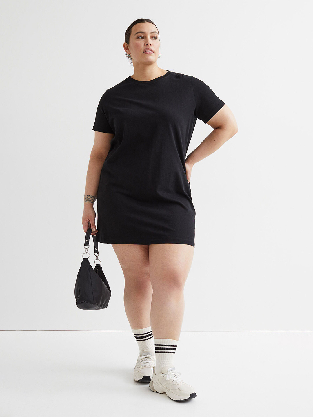 Buy H&M+ Black Cotton T Shirt Dress Dresses for Women 18305422 Myntra