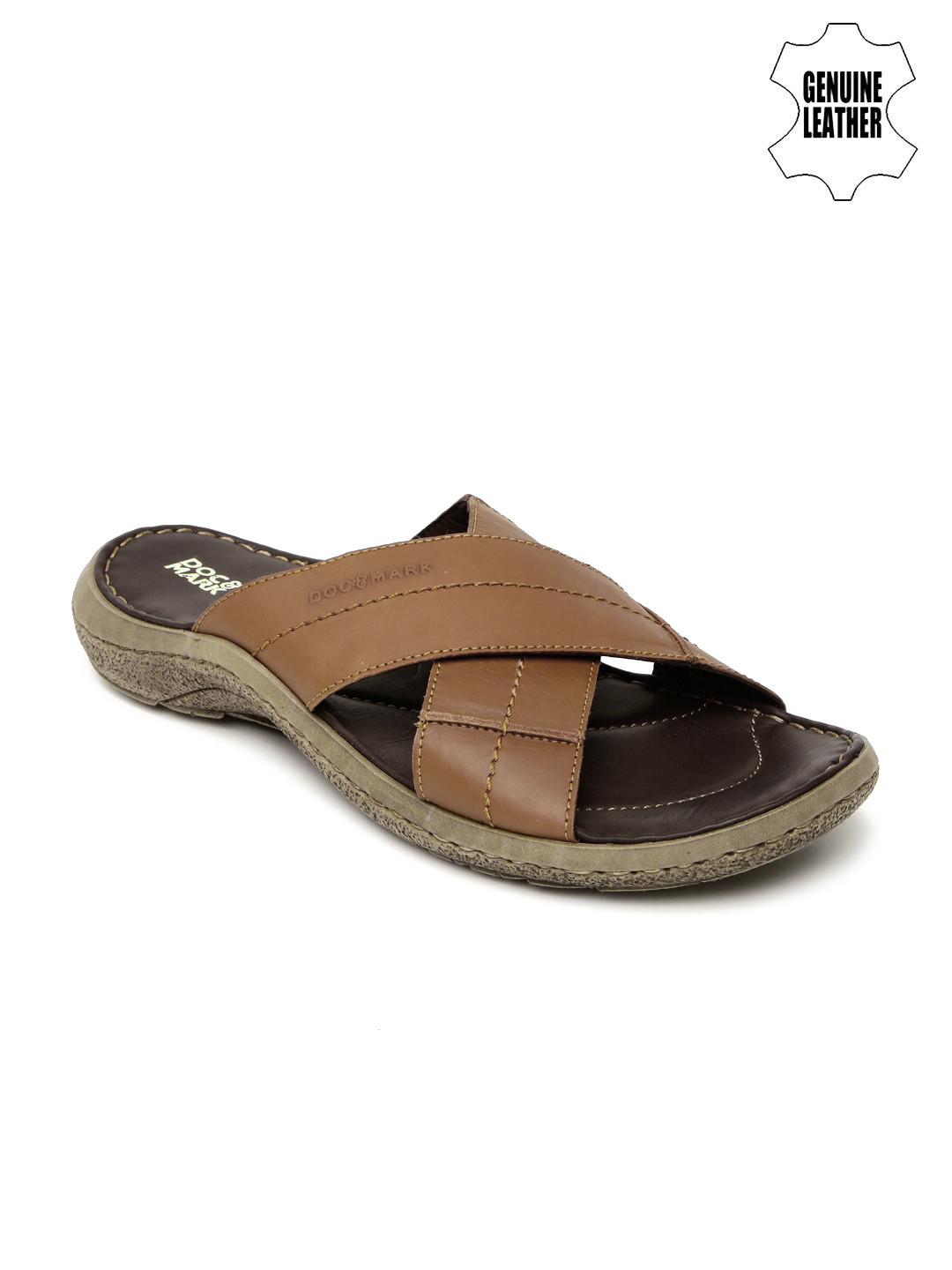 Buy Doc & Mark Men Tan Brown Genuine Leather Sandals - Sandals for Men 1831048 | Myntra