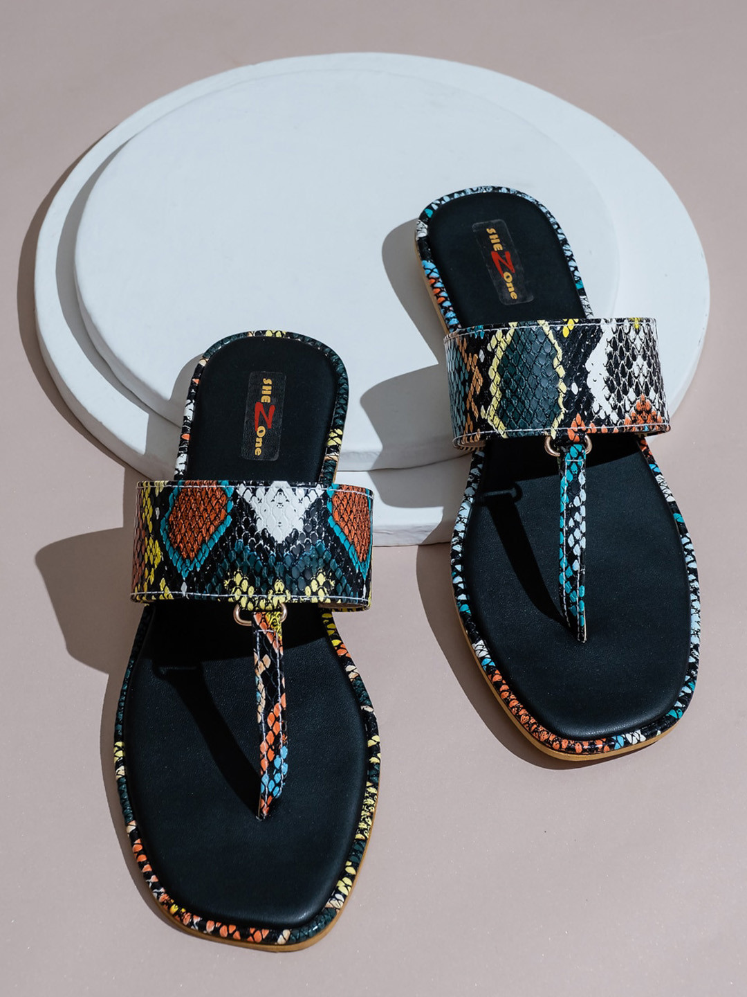 Buy Shezone Women Black Embellished Open Toe Flats Flats for Women 18310868 Myntra