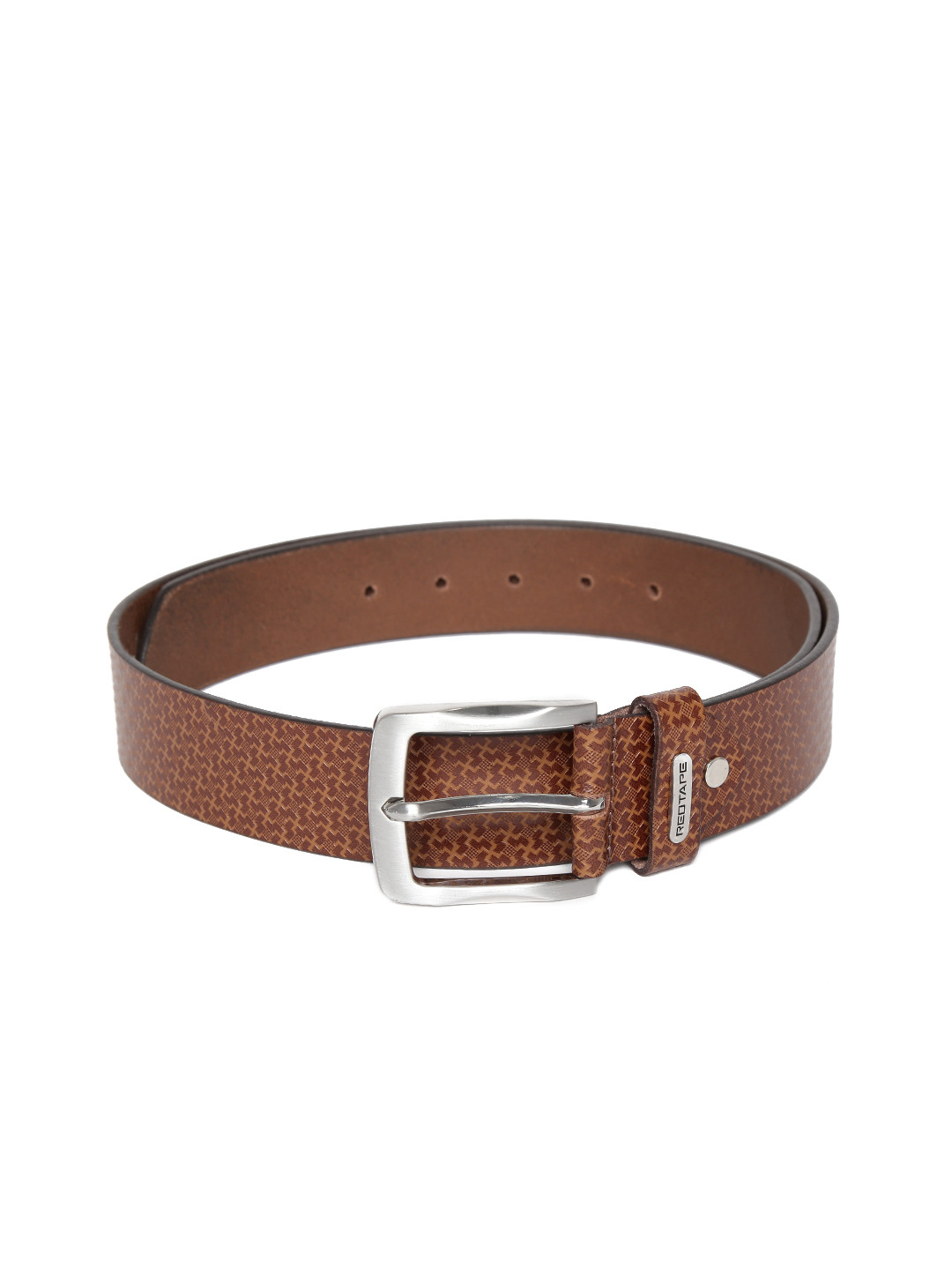 Buy Red Tape Men Brown Basketweave Textured Leather Belt Belts for