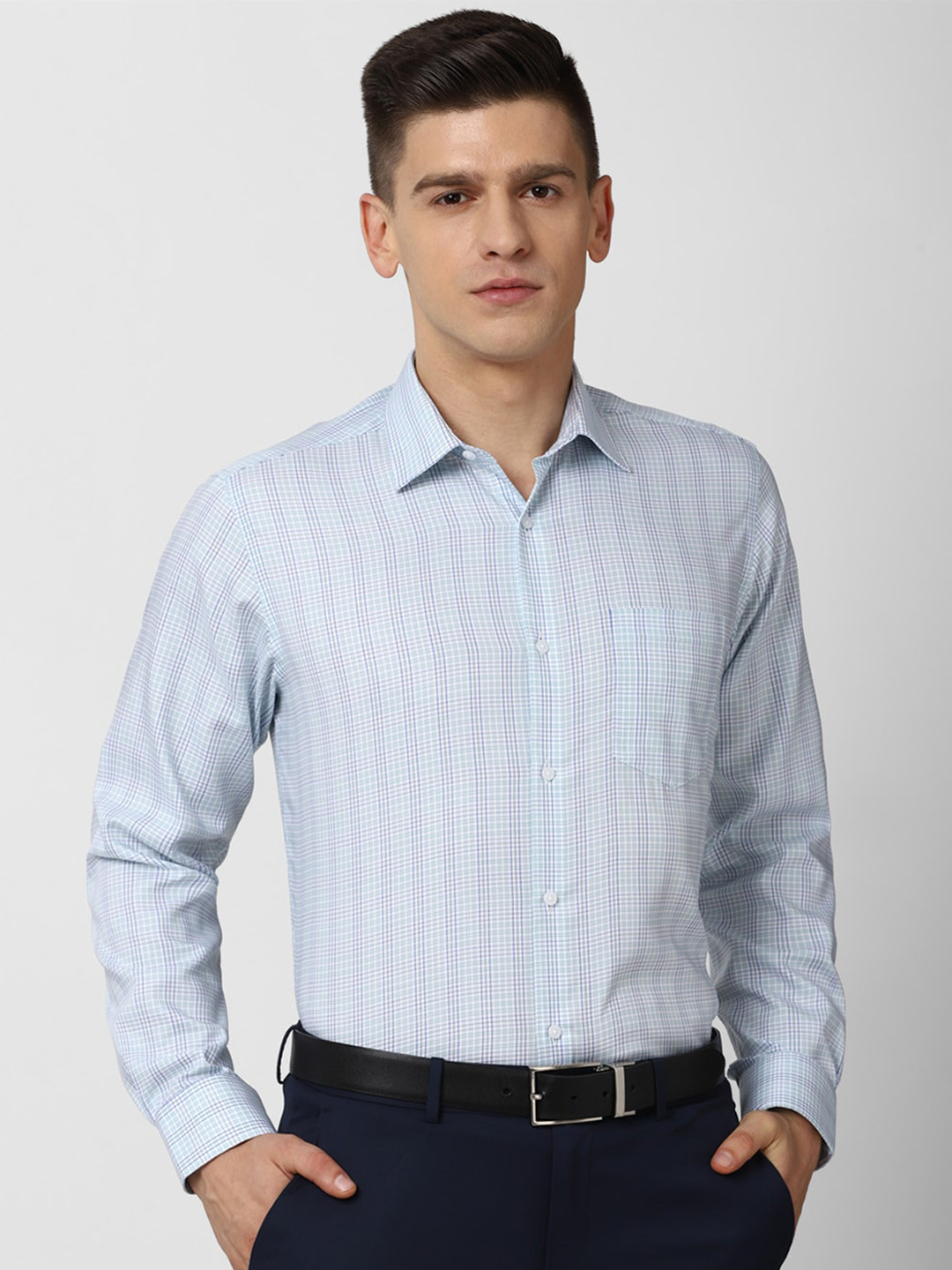 Buy Van Heusen Men Blue Striped Formal Shirt Shirts for Men 18315504