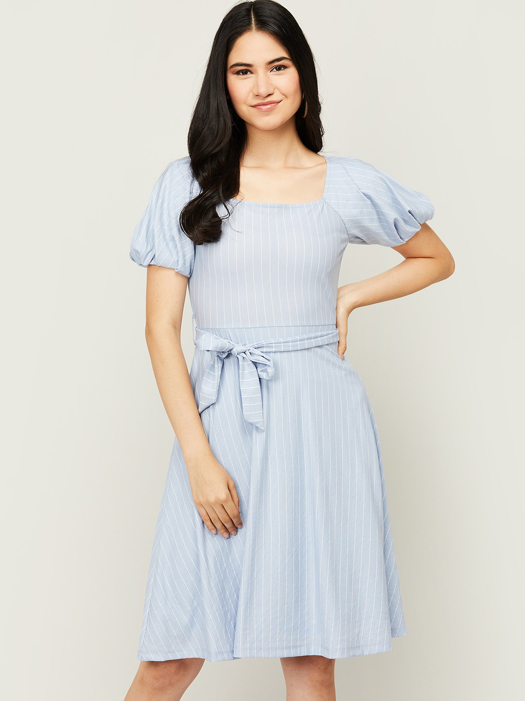Buy CODE By Lifestyle Blue Striped Dress Dresses for Women 18318888
