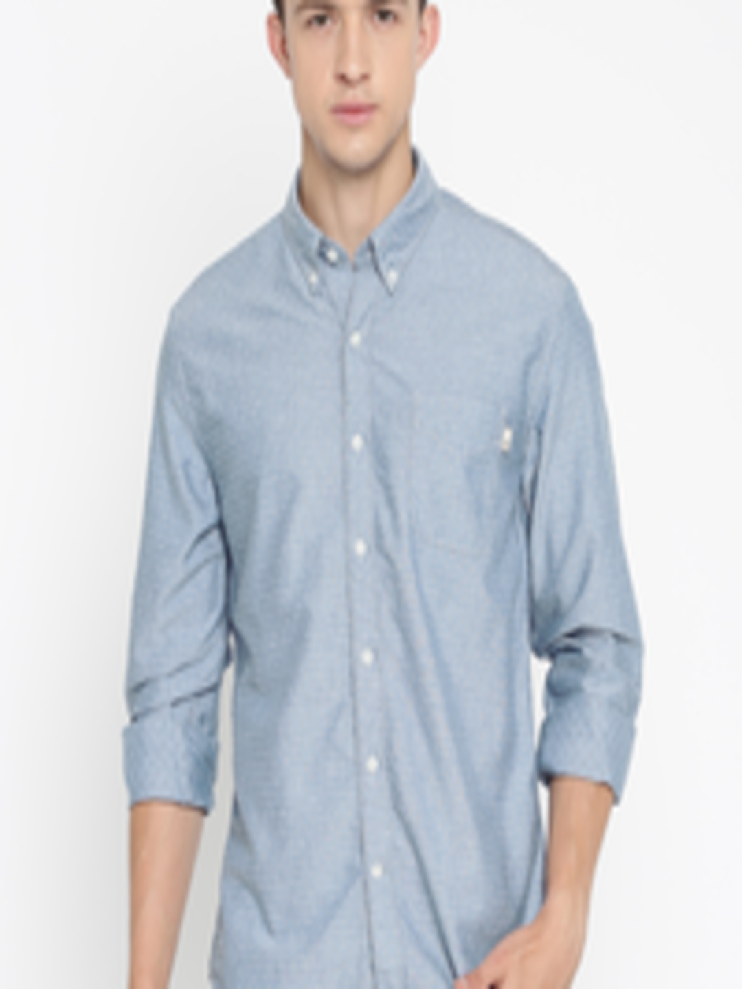 Buy Timberland Men Blue Slim Fit Self Design Casual Shirt - Shirts for ...