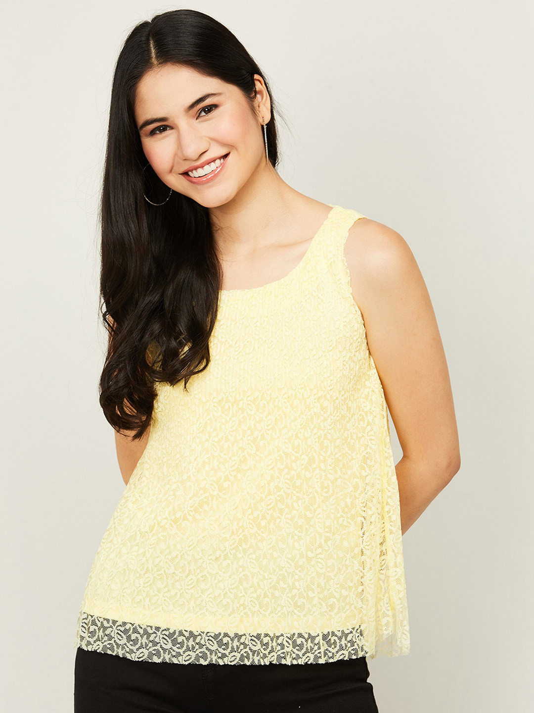 Buy CODE By Lifestyle Yellow Solid Top Tops for Women 18319966 Myntra