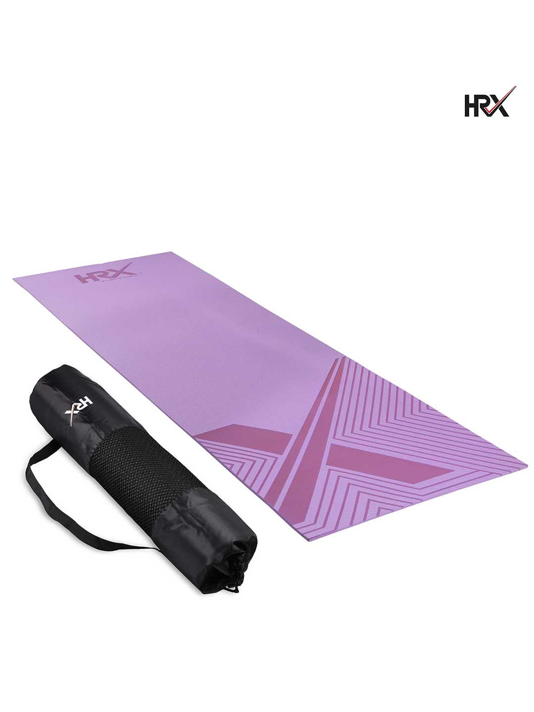 Buy HRX By Hrithik Roshan Purple Anti Skid EVA Designer Yoga Mat With HRX Bag 6 Mm Yoga Mats