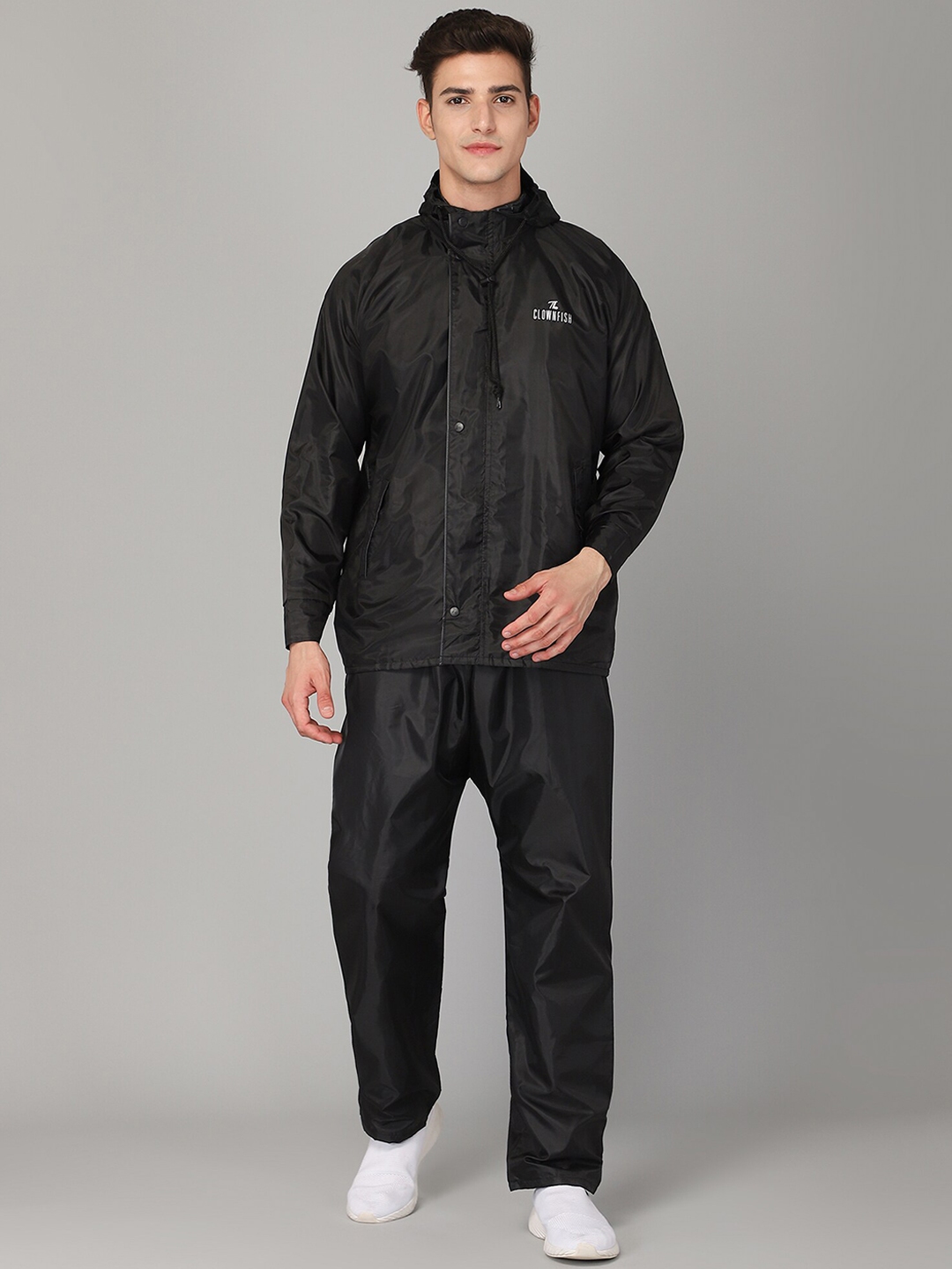 Buy THE CLOWNFISH Men Black Solid Waterproof Rain Suit Rain Suit for