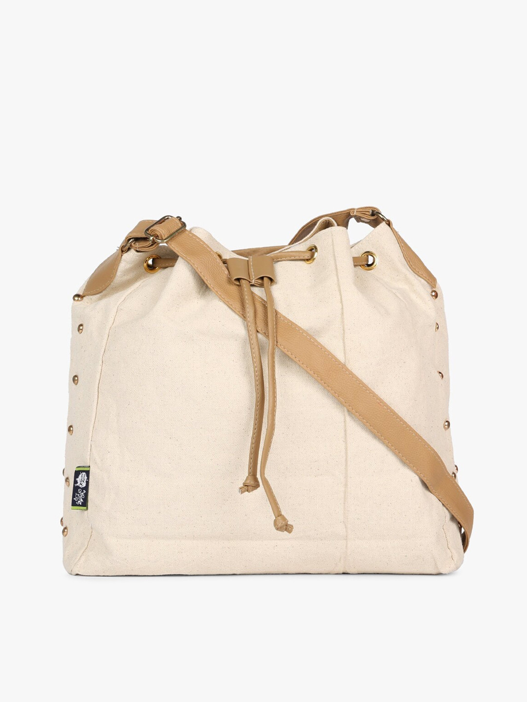 Buy Kanvas Katha Off White Oversized Bucket Hobo Bag Handbags for