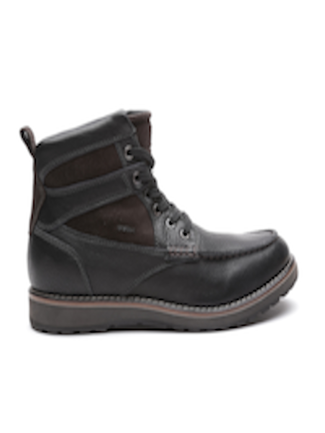 Buy Geox Respira Men Black Mid Top Italian Leather Boots - Boots for ...