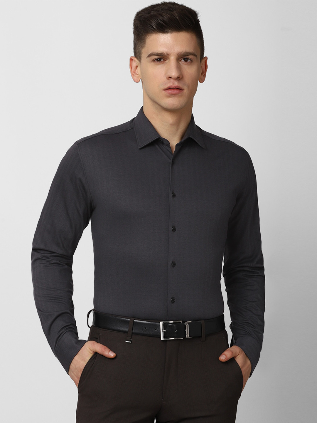 Buy Van Heusen Men Black Slim Fit Formal Shirt Shirts for Men