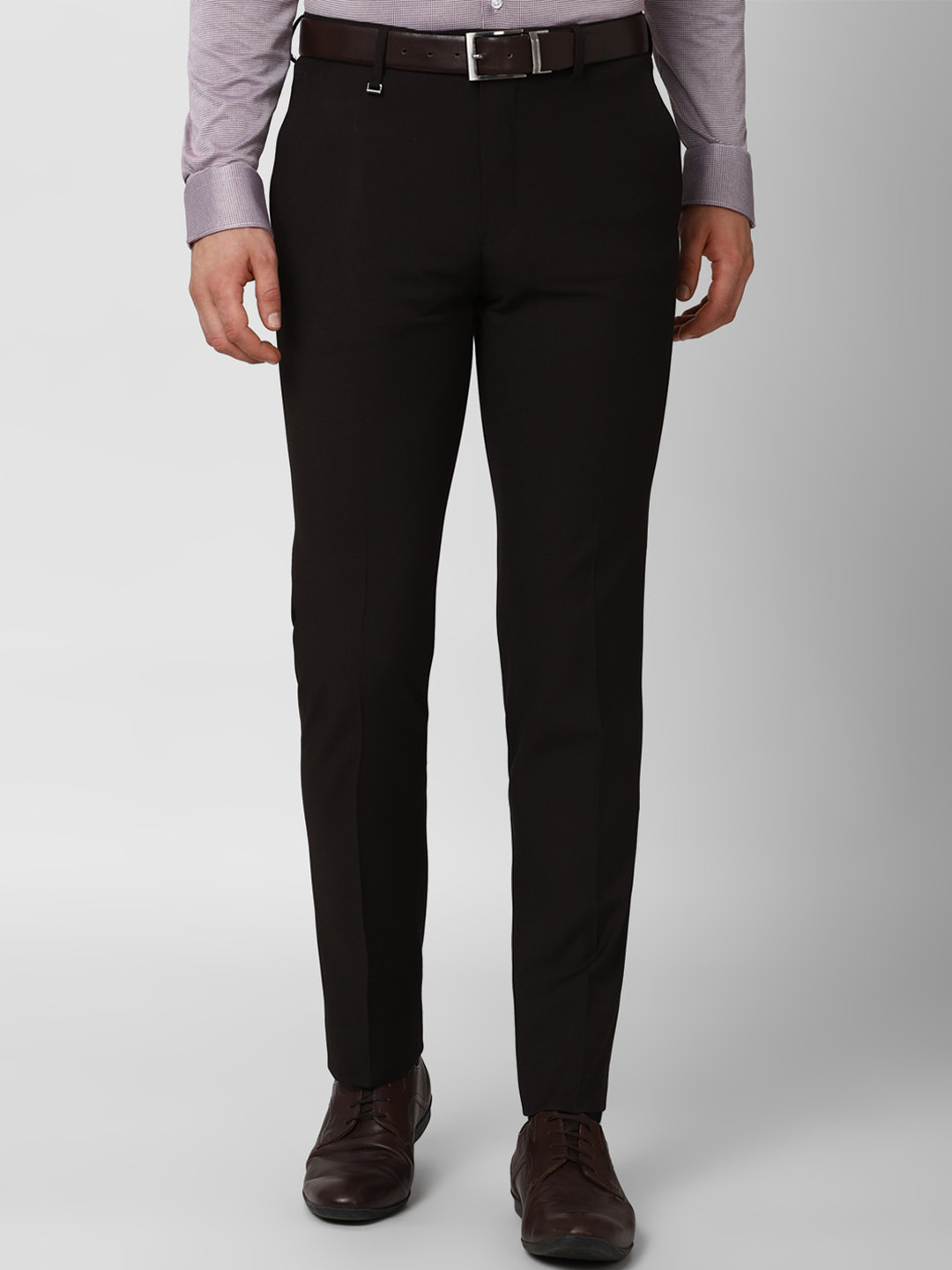 Buy Van Heusen Men Black Slim Fit Trousers - Trousers for Men 18335208 ...