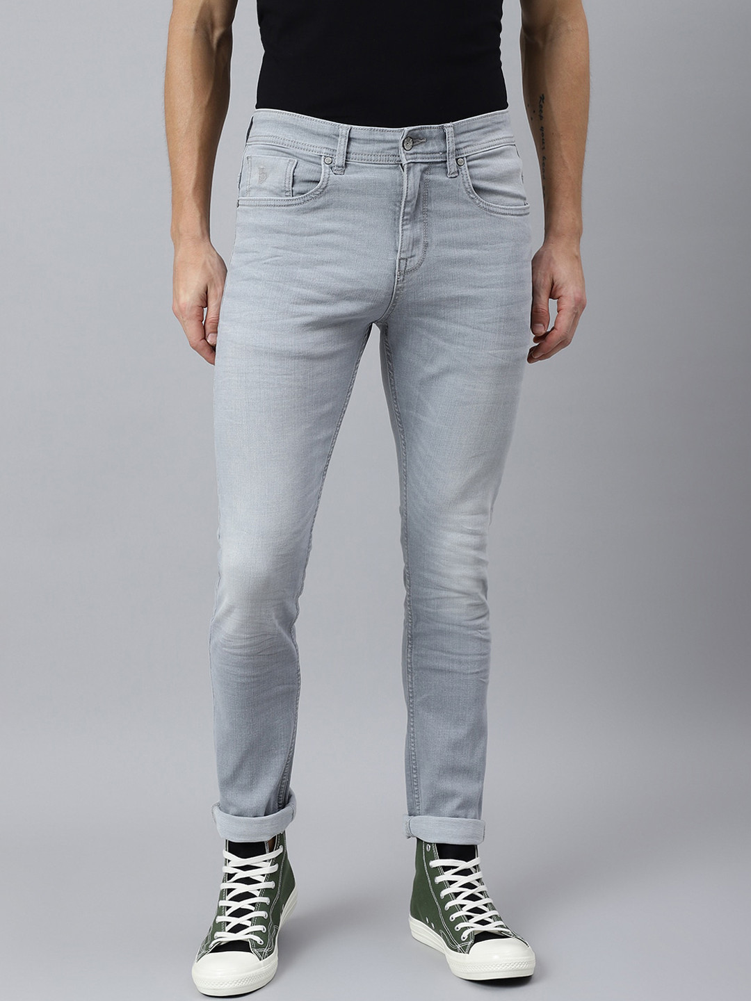 Buy Woodland Men Grey Heavy Fade Stretchable Jeans Jeans for Men