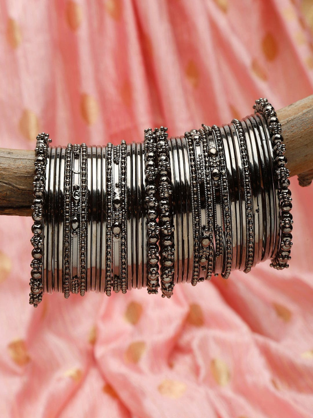 Buy Shining Diva Set Of 40 Metallic Toned Bangles - Bangle for Women ...