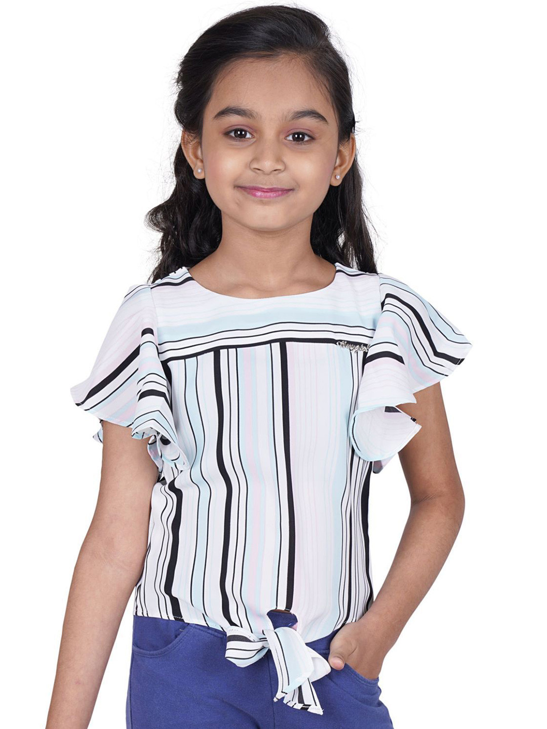 Buy Tiny Girl Blue Striped Top Tops for Girls 18342878 Myntra