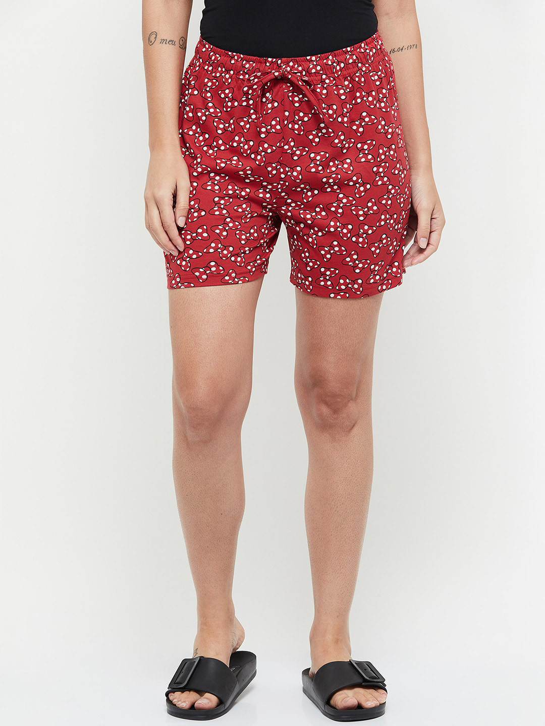 Argyle Red Pattern Print Women's Shorts