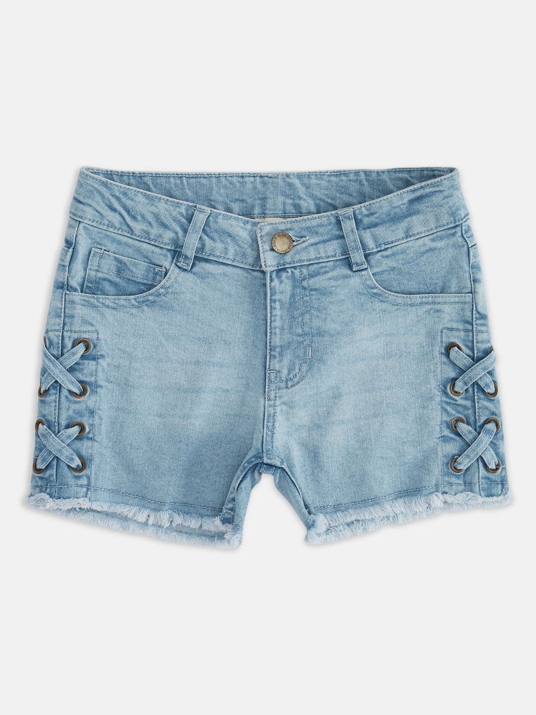 Buy Pantaloons Junior Girls Blue Washed Denim Shorts Shorts for Girls
