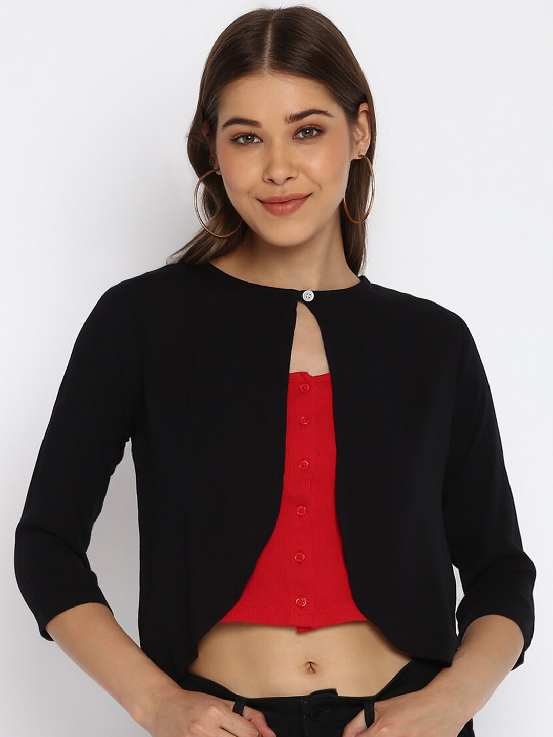 Buy Mayra Women Black Solid Shrug Shrug for Women 18354286 Myntra