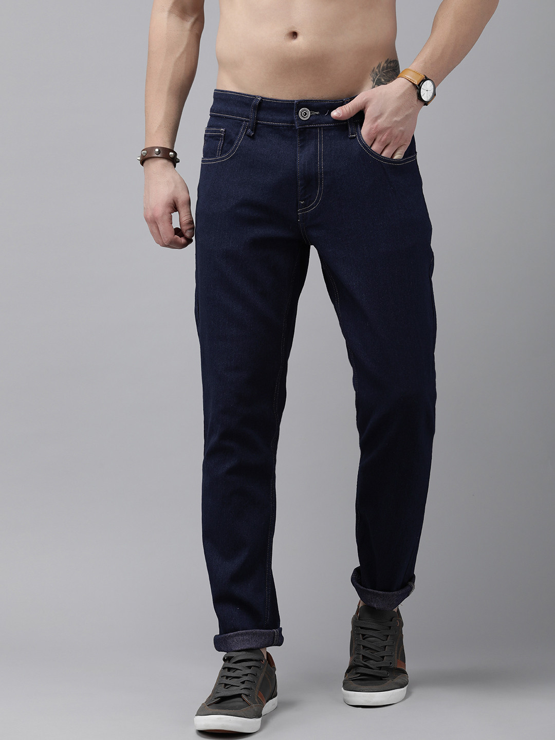 Buy Roadster Men Navy Blue Jean Slim Fit Cotton Jeans Jeans for Men