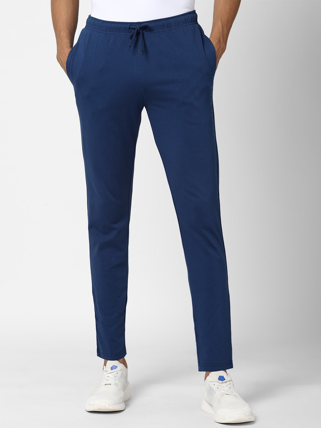 Buy Peter England Men Navy Blue Solid Track Pant Track Pants for Men