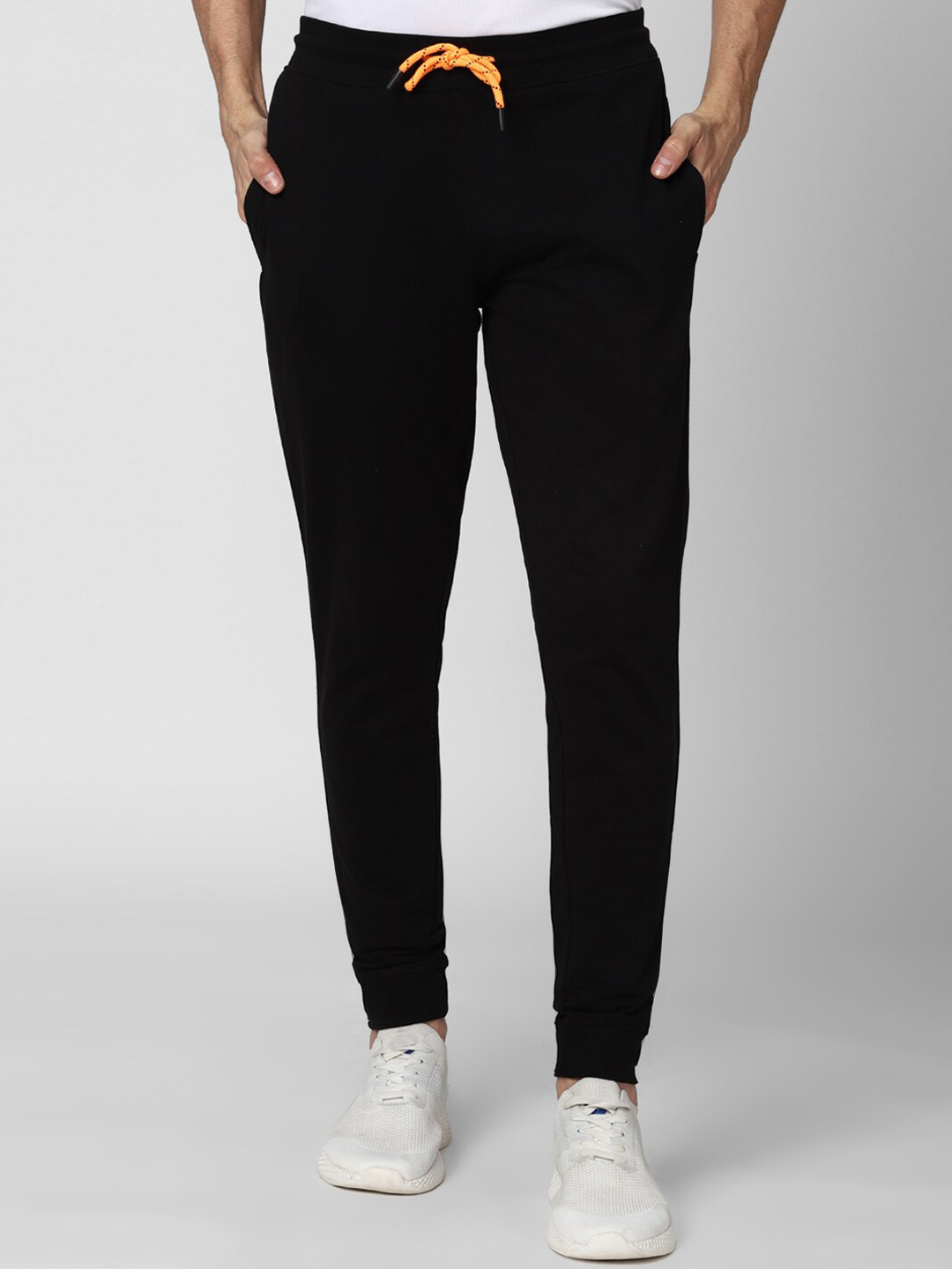 Buy Peter England Men Black Solid Joggers Track Pants for Men