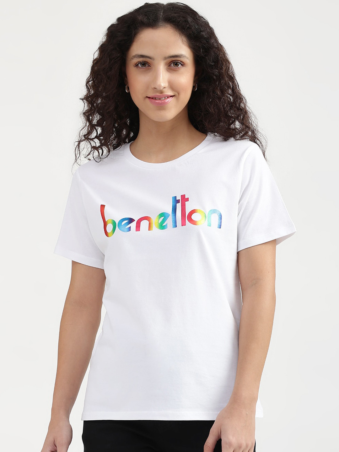 T-Shirt United Colors Of Benetton Donna - Cotone Stretch, Scollo Squadrato - Comfort E Stile