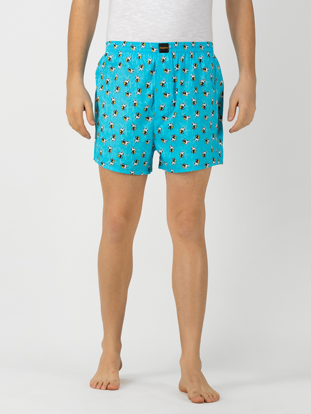 Buy Mojama Men Blue & White Printed Lounge Shorts Lounge Shorts for