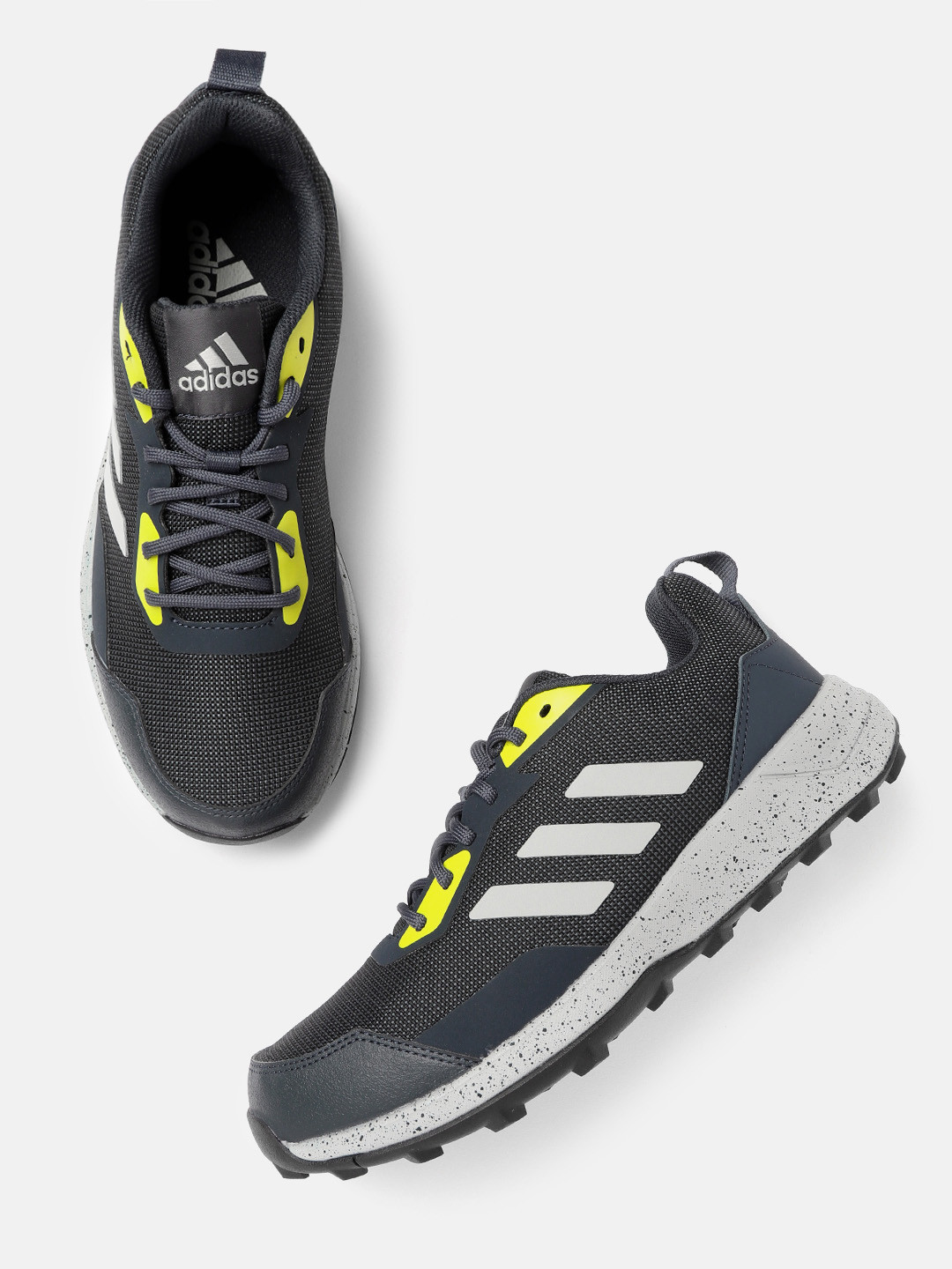 Buy ADIDAS Men Charcoal Grey Woven Design Midout New Trekking Shoes