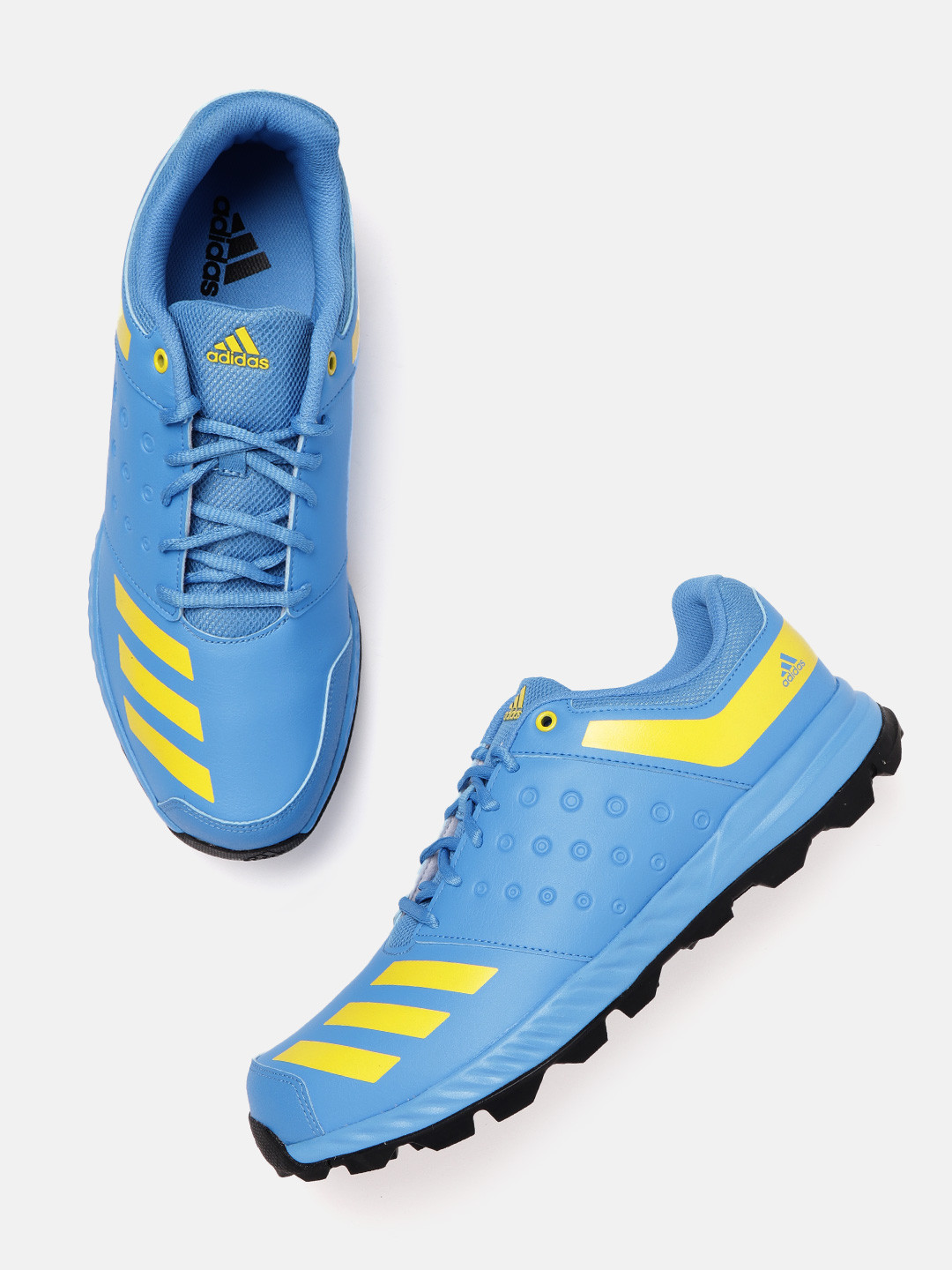 Buy ADIDAS Men Blue & Yellow Printed CriNu Cricket Shoes Sports Shoes