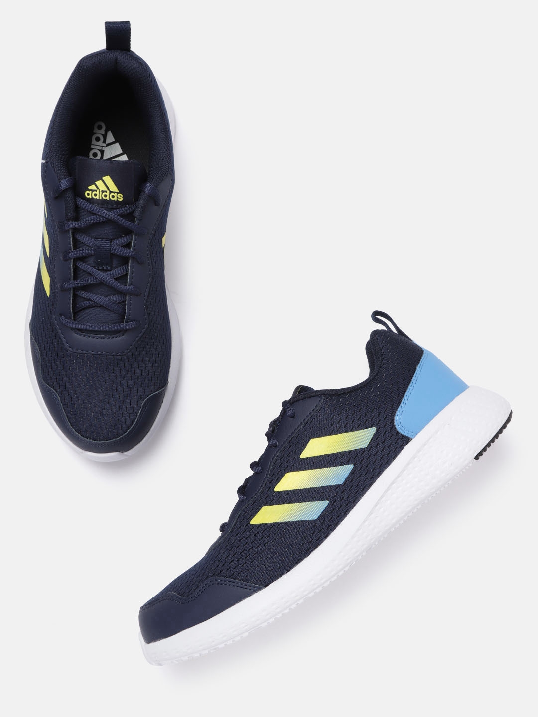 Buy ADIDAS Men Navy Blue Woven Design Restound Running Shoes - Sports ...