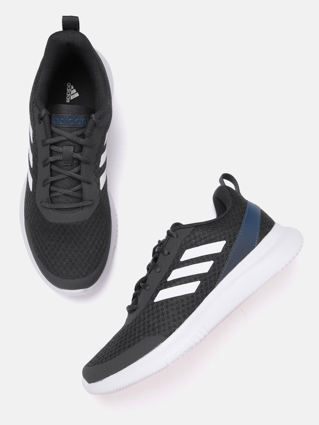 Buy ADIDAS Men Charcoal Grey & White Woven Design Flexpace Walking