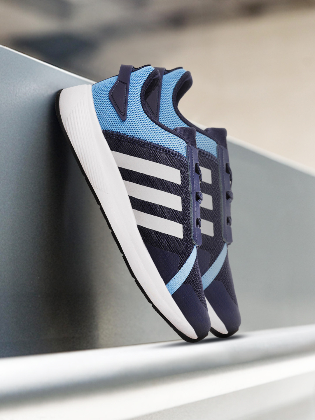 Buy ADIDAS Men Navy Blue & White Woven Design Gallivantor Running Shoes