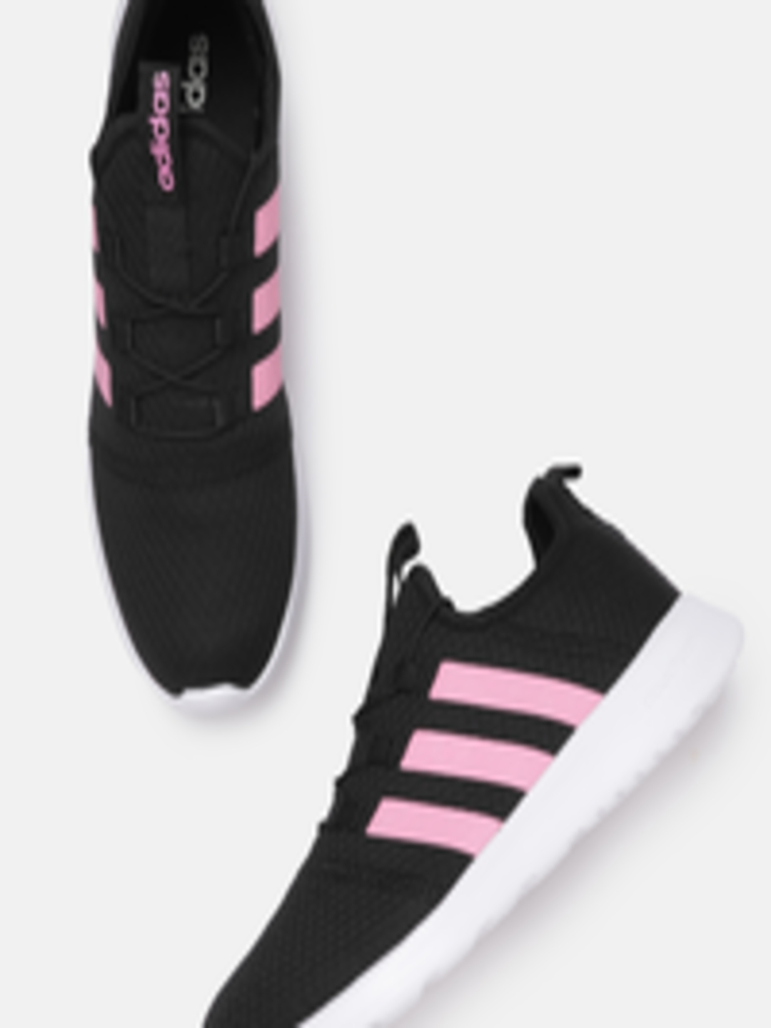 Buy ADIDAS Women Black & Pink Woven Design Aestheto Running Shoes ...