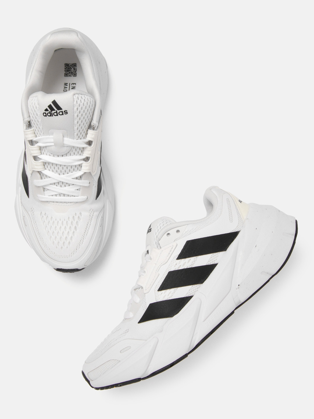 Buy ADIDAS Women White & Black Woven Design Adistar Running Shoes