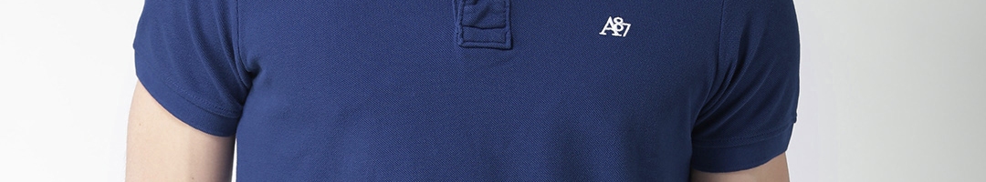 Buy Aeropostale Men Blue Solid Polo Pure Cotton T Shirt - Tshirts for ...