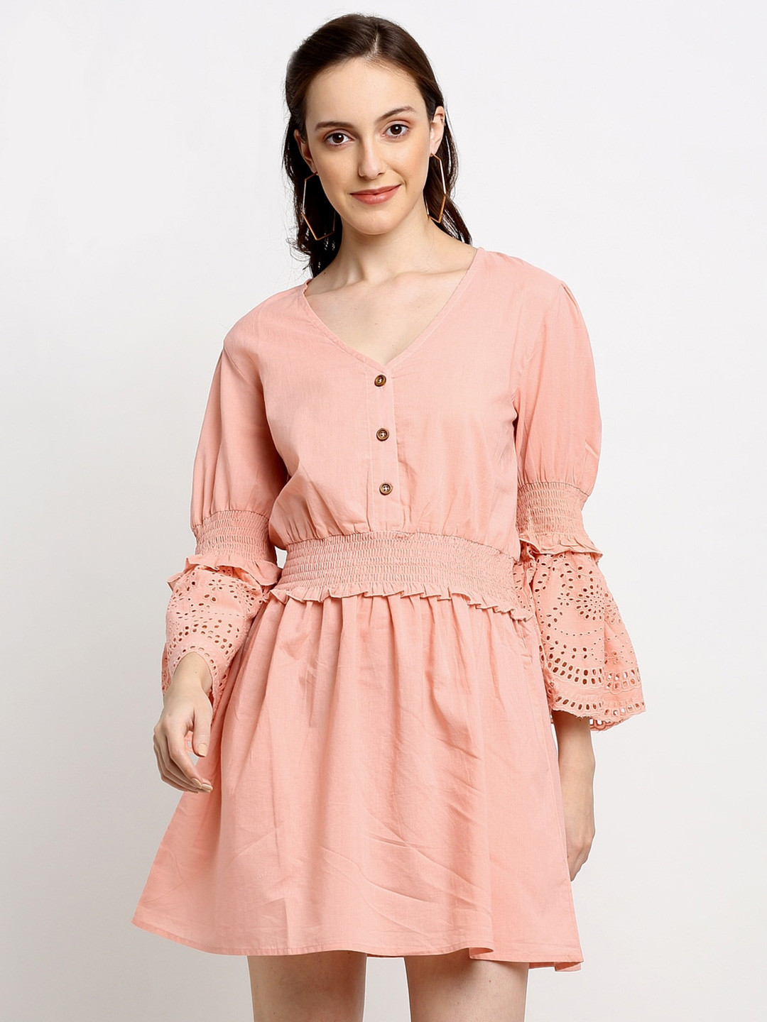 Buy DIVA WALK EXCLUSIVE Peach Coloured Dress Dresses for Women