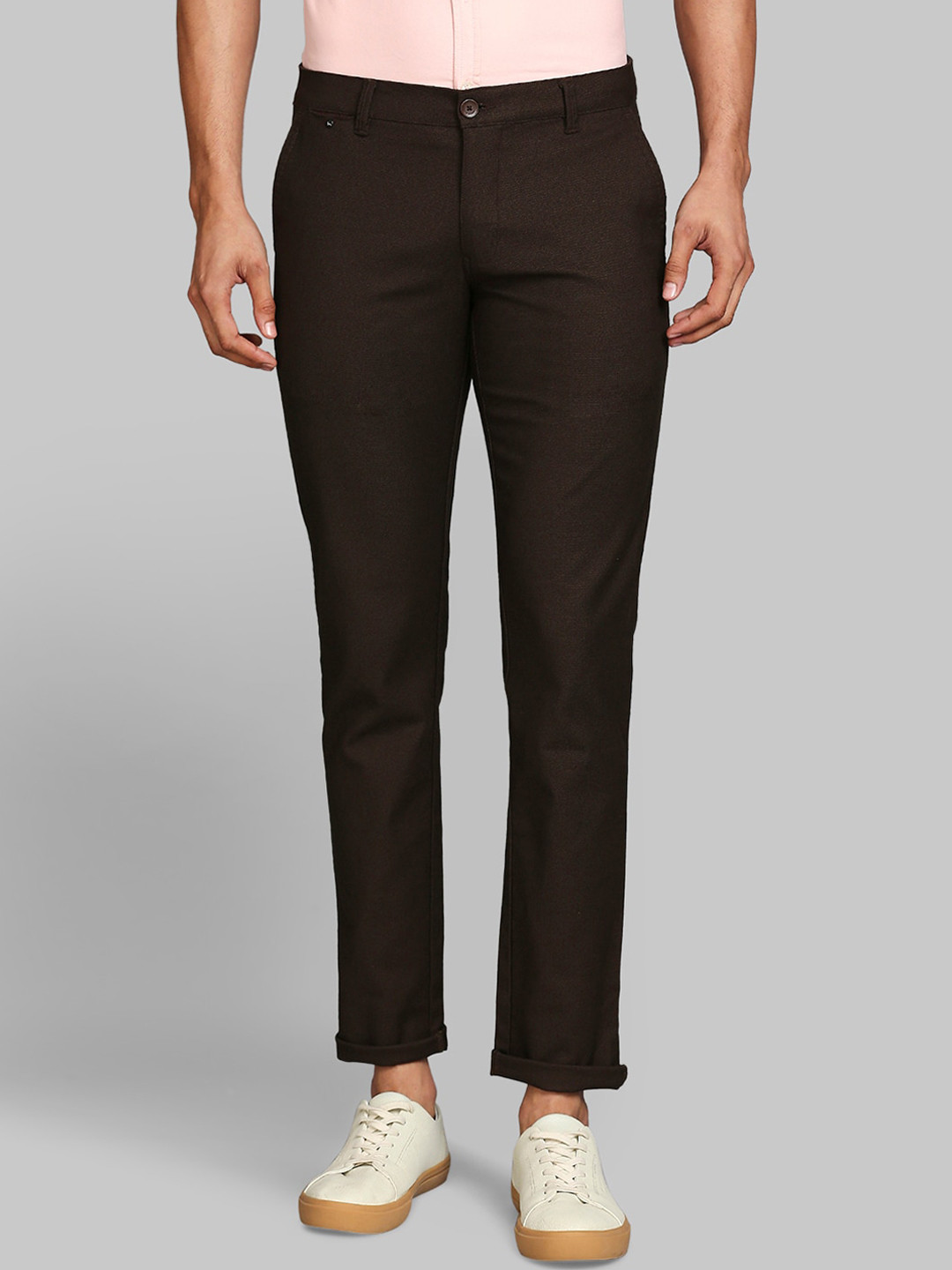 Buy Parx Men Brown Tapered Fit Trousers - Trousers for Men 18382332 ...