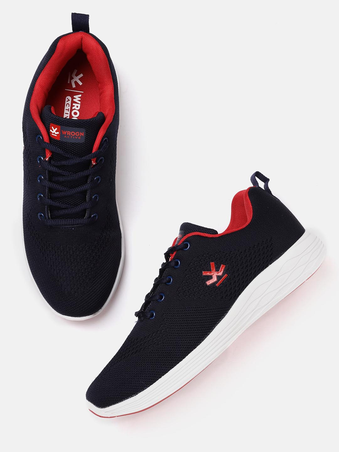Buy WROGN ACTIVE Men Navy Blue Woven Design Walking Shoes Sports