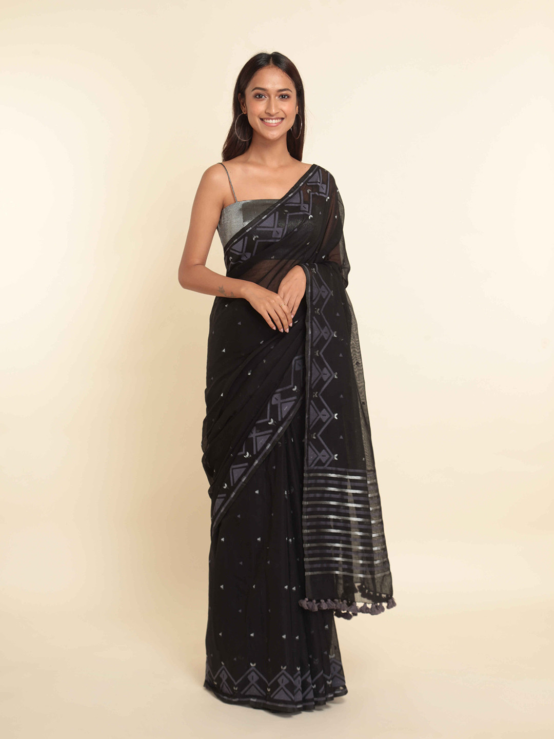 Sarvaratna Black Saree main image 1