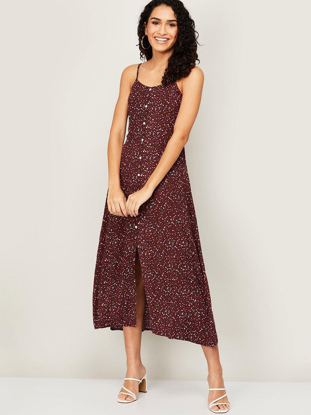 Buy Ginger By Lifestyle Women Red Floral Shirt Midi Dress Dresses for