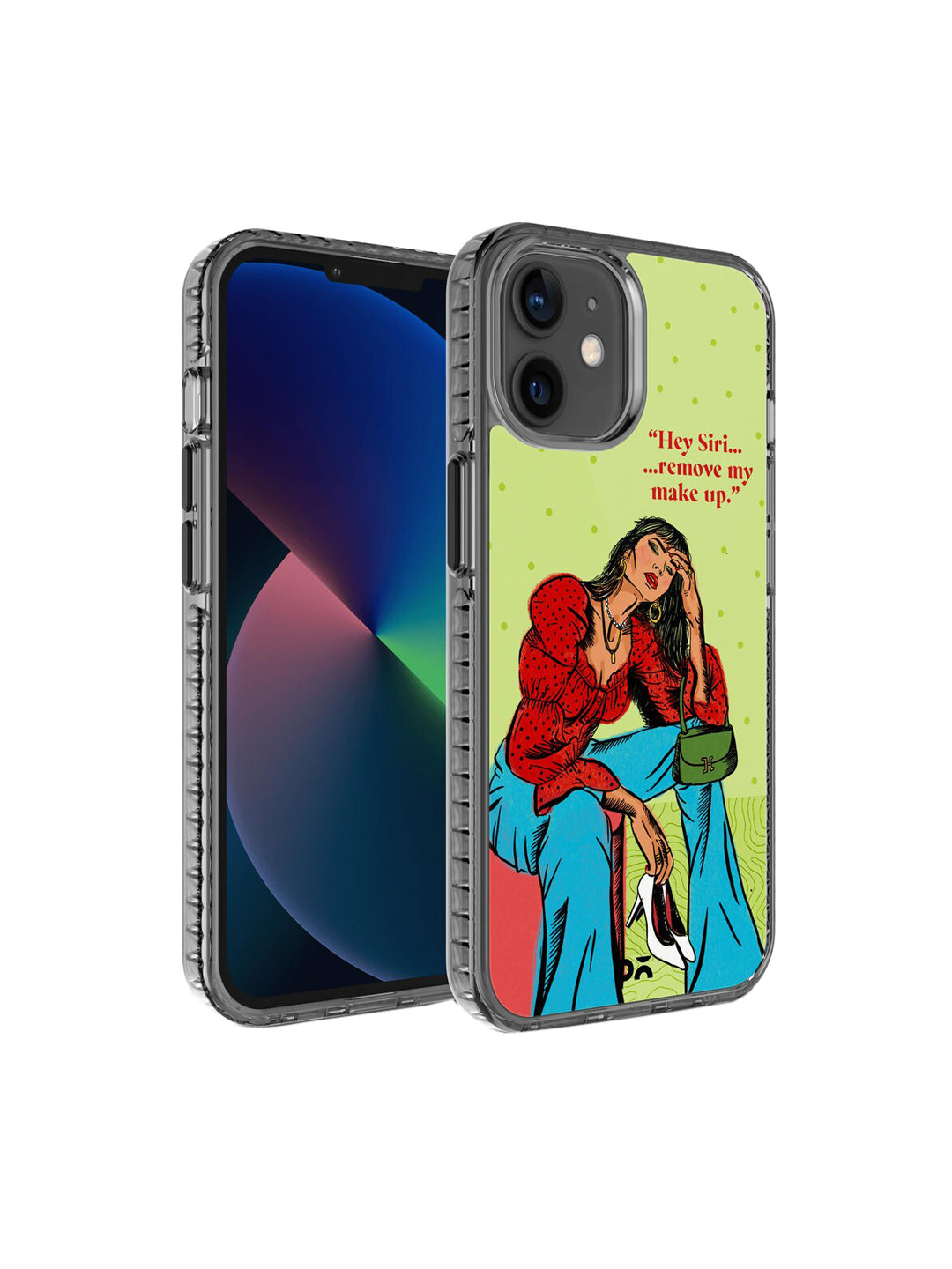 Buy DailyObjects Multi Coloured IPhone 12 Hey Siri Printed Back Case