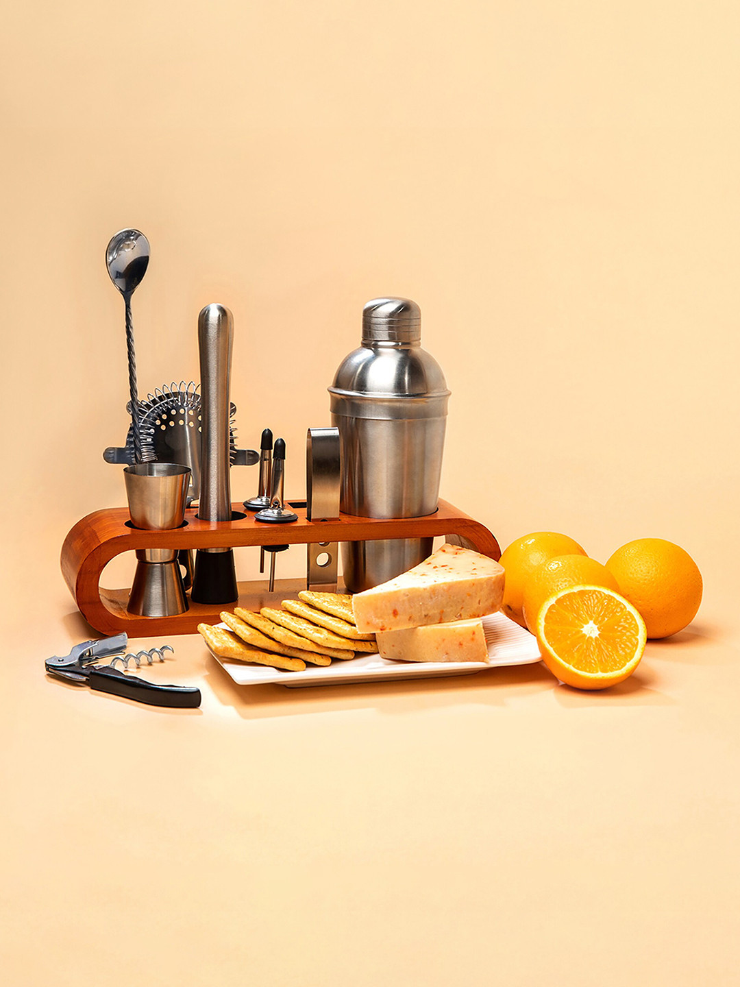 Buy MensXP Set Of 9 Silver Toned Solid Stainless Steel Bar Tool Set