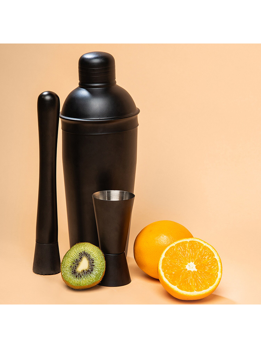 Buy MensXP Set Of 3 Black Solid Stainless Steel Bar Accessories