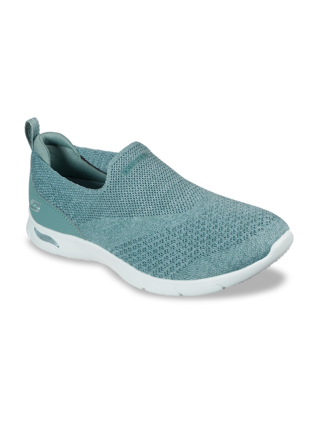 Buy Skechers Women Green Woven Design Slip On Sneakers Casual Shoes