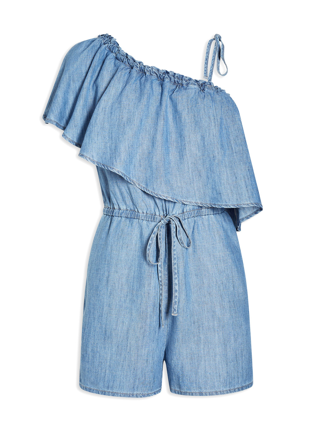 Buy Next Blue Denim Layered Playsuit Jumpsuit for Women 1841248 Myntra