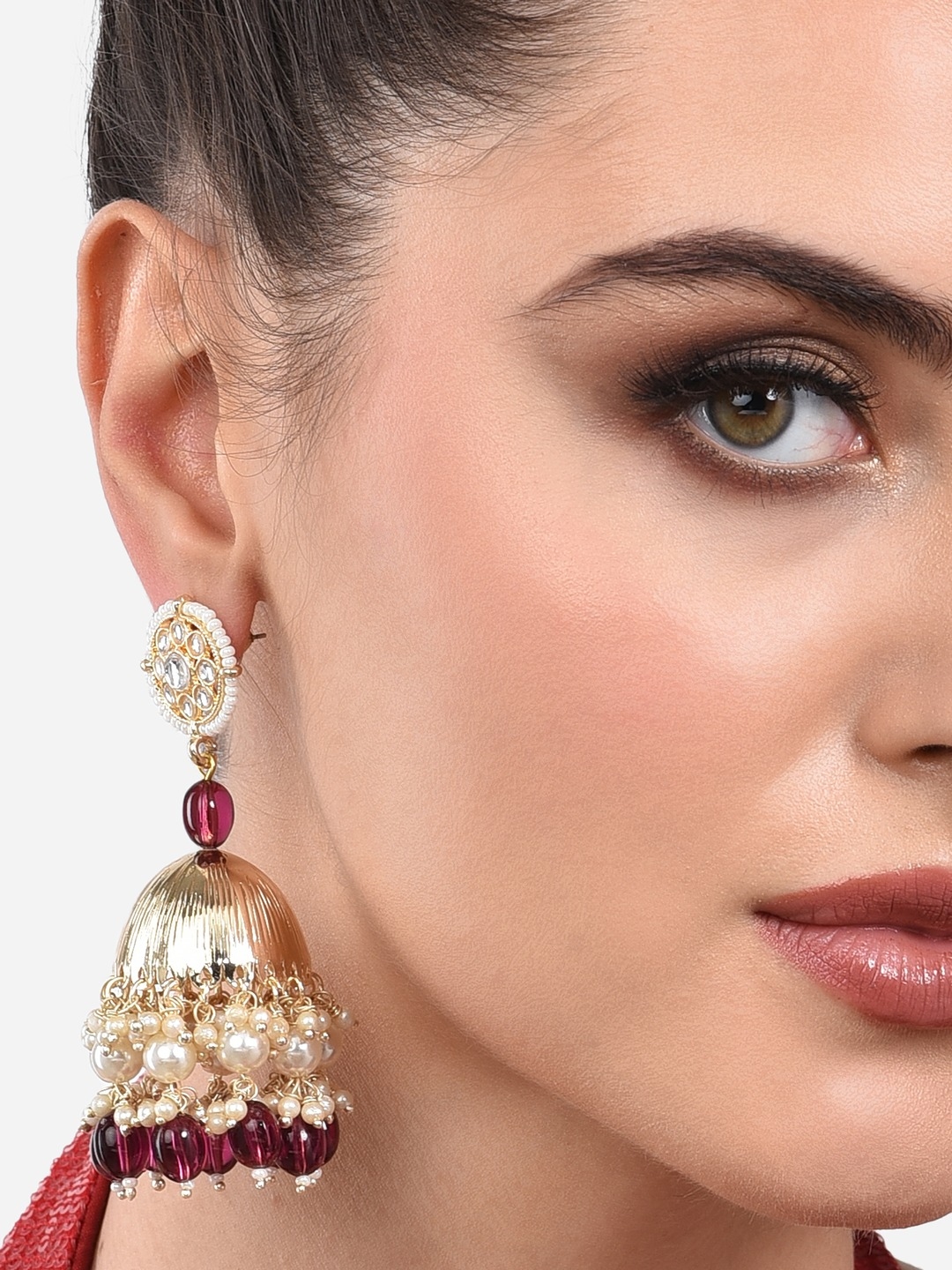 Buy Zaveri Pearls Gold Toned Contemporary Jhumkas Earrings - Earrings for Women 18414294 | Myntra