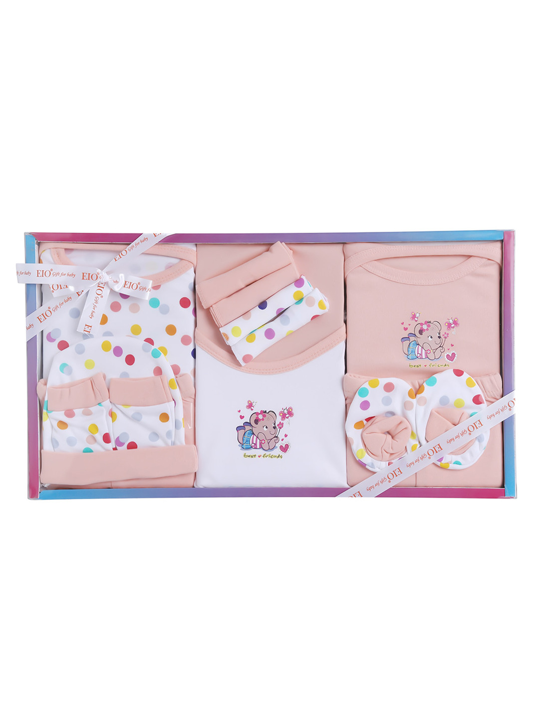 Buy EIO 13 Piece Peach Coloured Cotton Baby Apparel Gift Set - Baby ...