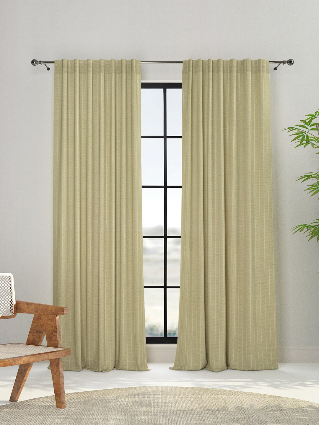 Buy Fabindia Green Window Curtain Curtains And Sheers for Unisex