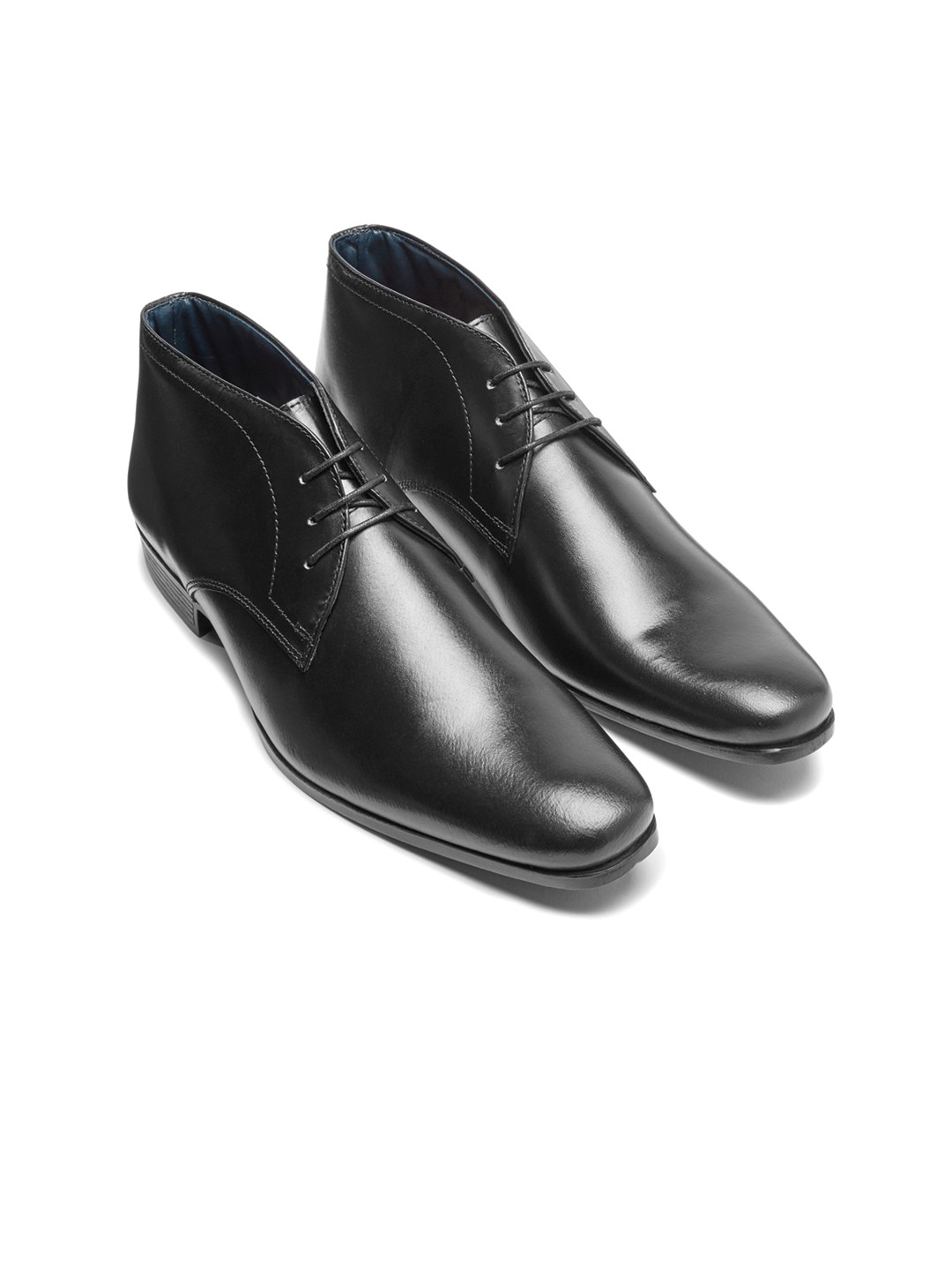 Buy Next Men Black Solid Genuine Leather Chukka Boots Casual Shoes